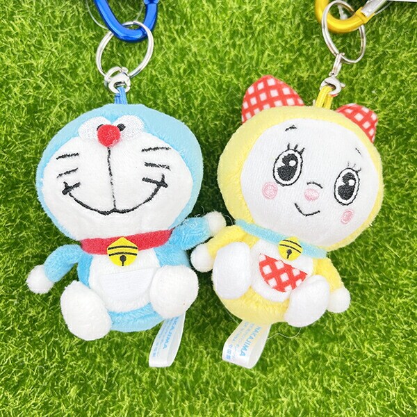 ドラえもん カラビナ マスコット ぬいぐるみ キーホルダー ブルー