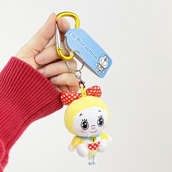 ドラえもん ドラミちゃん カラビナ マスコット ぬいぐるみ キーホルダー イエロー