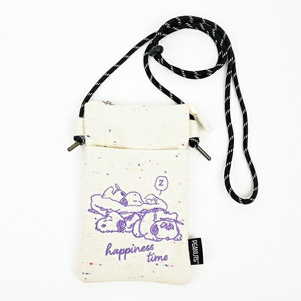 スヌーピー オラフ＆アンディ ファスナーサコッシュ ショルダーバッグ スマホケース ホワイト SNOOPY