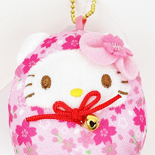 サンリオ ハローキティ 桜だるま マスコット ピンク ぬいぐるみ キーホルダー