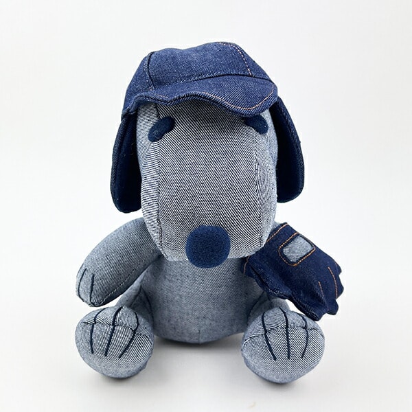 スヌーピー EDWIN ベースボール ぬいぐるみ S インテリア デニム SNOOPY