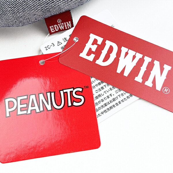 スヌーピー EDWIN ベースボール ぬいぐるみ S インテリア デニム SNOOPY
