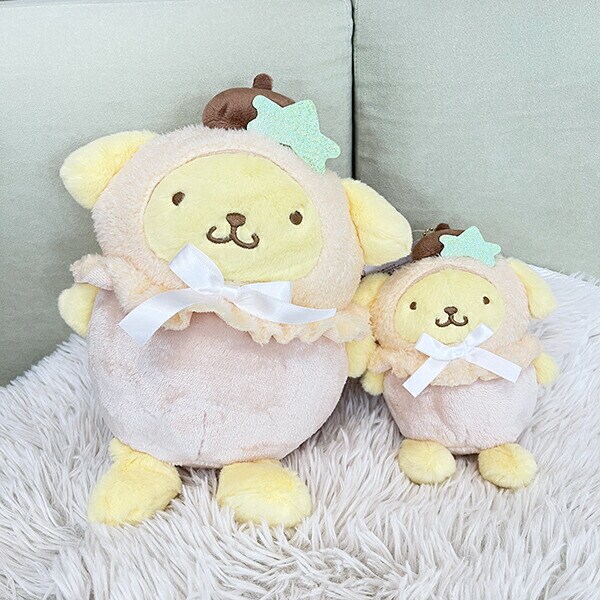 サンリオ ポムポムプリン パステルフルーツケープ ぬいぐるみ S インテリア イエロー