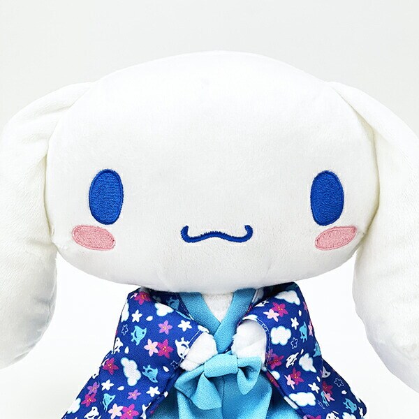 サンリオ シナモロール 千鳥着物 M ぬいぐるみ ブルー