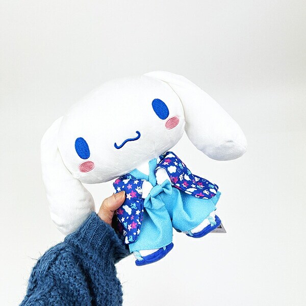 サンリオ シナモロール 千鳥着物 M ぬいぐるみ ブルー