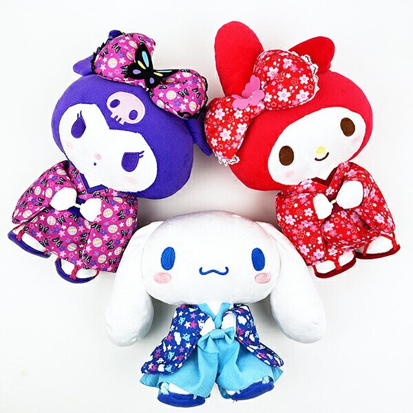 サンリオ シナモロール 千鳥着物 M ぬいぐるみ ブルー