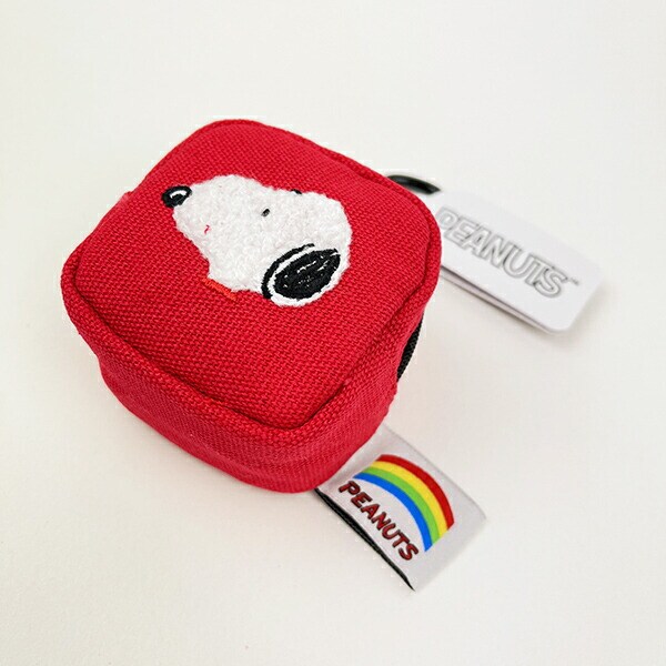 スヌーピー カラフル カラビナミニポーチ レッド 小物入れ SNOOPY