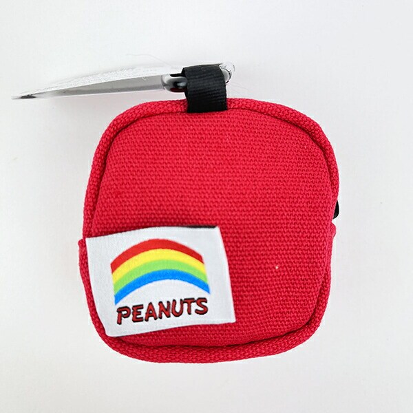 スヌーピー カラフル カラビナミニポーチ レッド 小物入れ SNOOPY