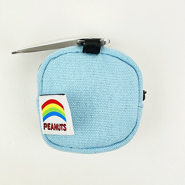 スヌーピー カラフル カラビナミニポーチ ライトブルー 小物入れ SNOOPY