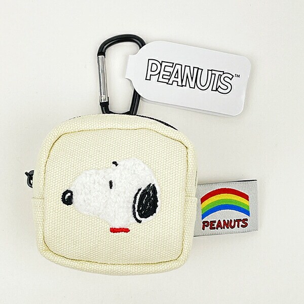 スヌーピー カラフル カラビナミニポーチ ホワイト 小物入れ SNOOPY