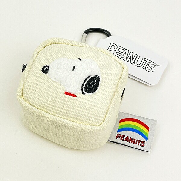 スヌーピー カラフル カラビナミニポーチ ホワイト 小物入れ SNOOPY