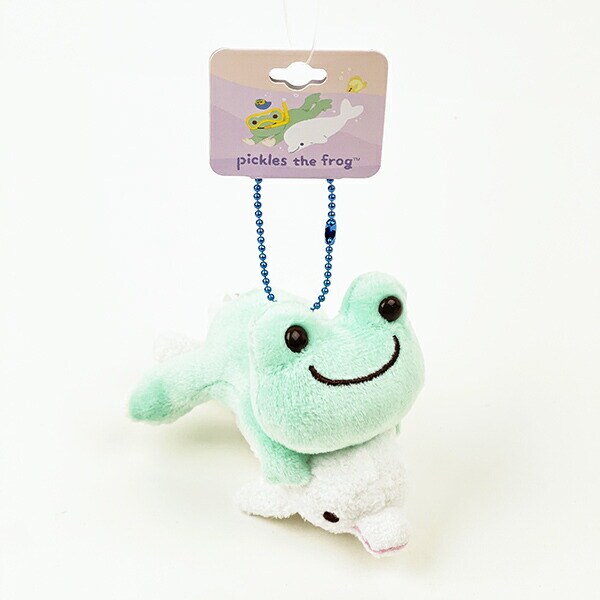 かえるのピクルス 海のおともだち ペア マスコット グリーン ぬいぐるみ ボールチェーン