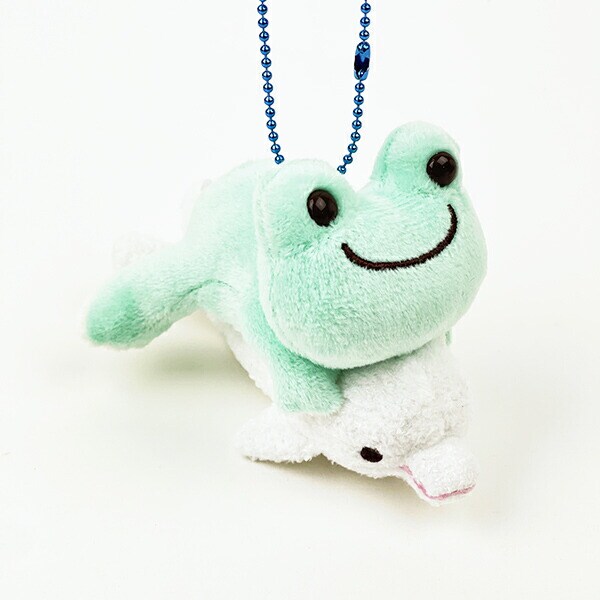 かえるのピクルス 海のおともだち ペア マスコット グリーン ぬいぐるみ ボールチェーン