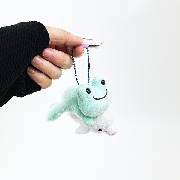 かえるのピクルス 海のおともだち ペア マスコット グリーン ぬいぐるみ ボールチェーン