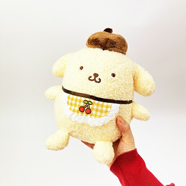 サンリオ ポムポムプリン さくらんぼチェック S ぬいぐるみ イエロー