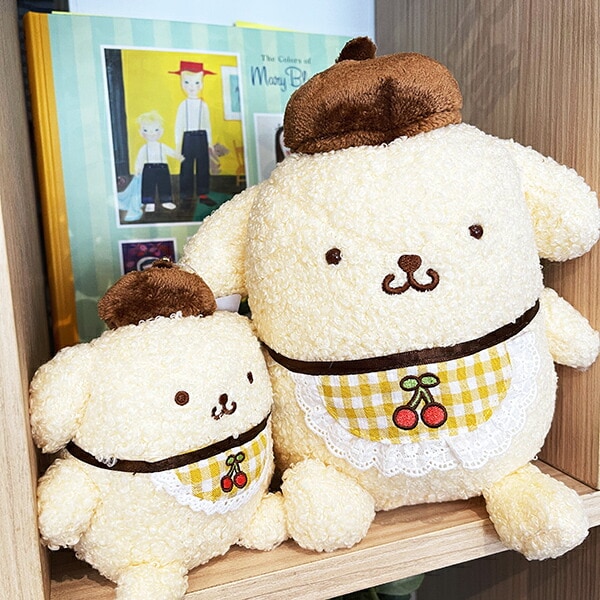サンリオ ポムポムプリン さくらんぼチェック S ぬいぐるみ イエロー
