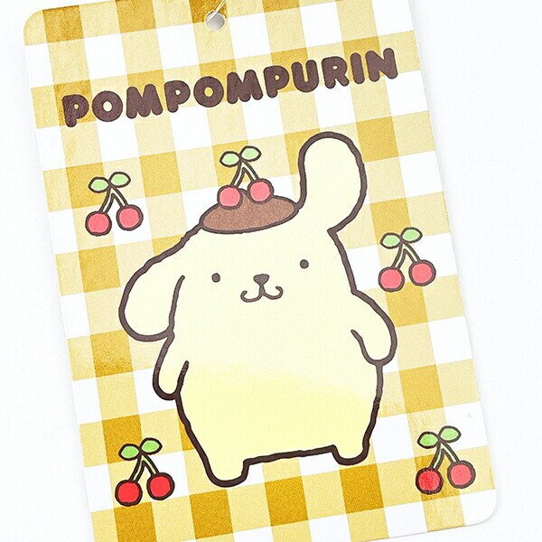 サンリオ ポムポムプリン さくらんぼチェック S ぬいぐるみ イエロー