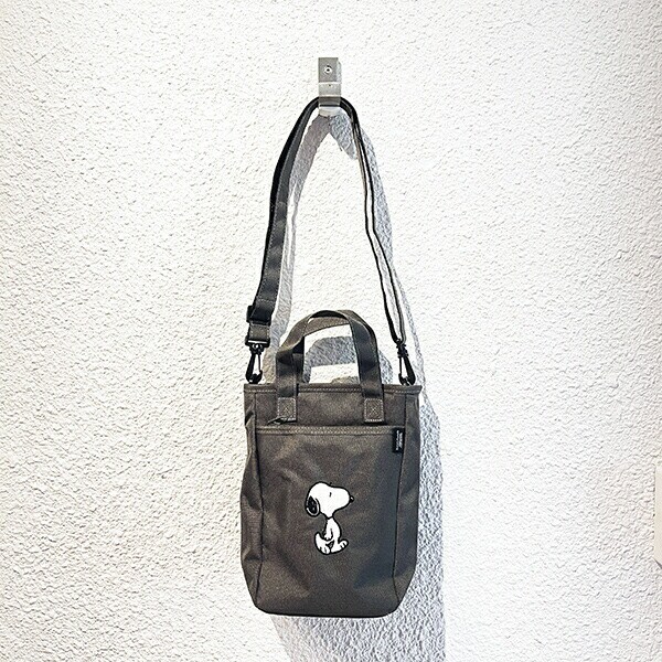 スヌーピー ミニ ボトルインショルダー 歩き ショルダーバッグ かばん グレー SNOOPY
