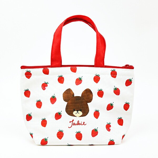 くまのがっこう イチゴ 保冷保温ミニトート 保冷バッグ ランチ お弁当 ホワイト