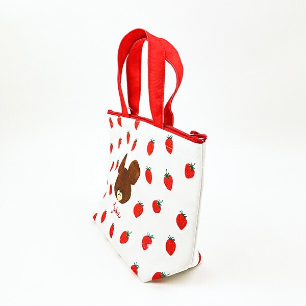 くまのがっこう イチゴ 保冷保温ミニトート 保冷バッグ ランチ お弁当 ホワイト