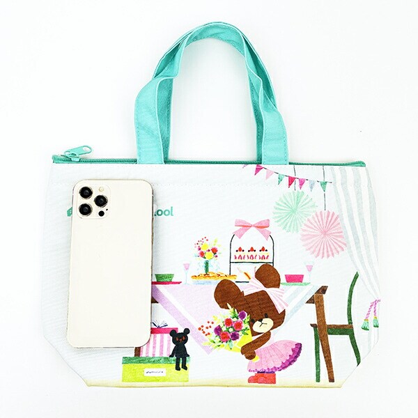 くまのがっこう プレゼントフォーミー 保冷保温ミニトート 保冷バッグ ランチ お弁当 ブルー