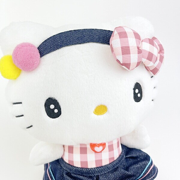 サンリオ ハローキティ ギンガムデニム ぬいぐるみ(S) Sanrio