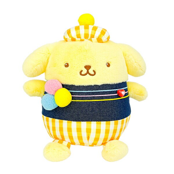 サンリオ ポムポムプリン ギンガムデニム ぬいぐるみ(S) Sanrio