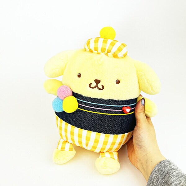 サンリオ ポムポムプリン ギンガムデニム ぬいぐるみ(S) Sanrio