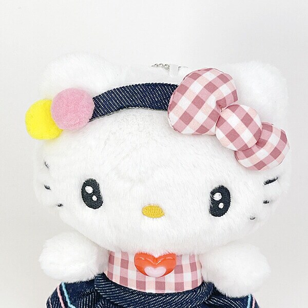 サンリオ ハローキティ ギンガムデニム マスコット ぬいぐるみ Sanrio