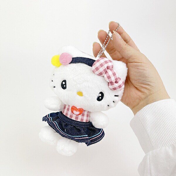 サンリオ ハローキティ ギンガムデニム マスコット ぬいぐるみ Sanrio