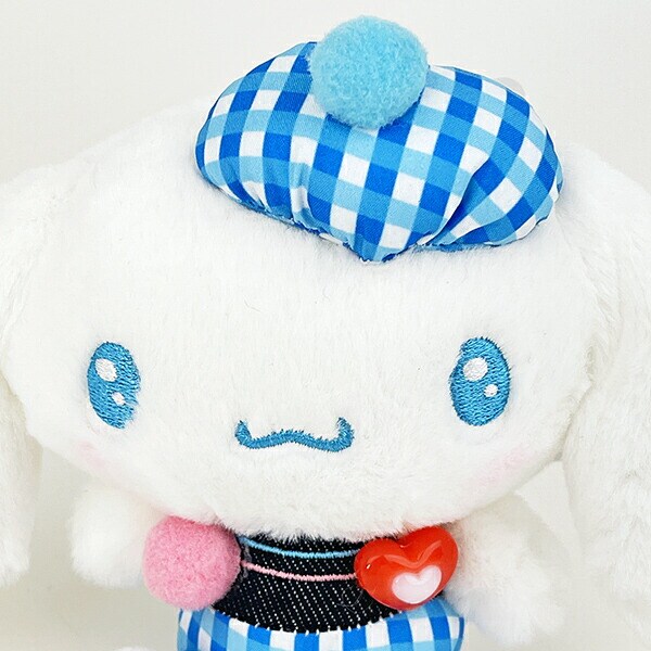 サンリオ シナモロール ギンガムデニム マスコット ぬいぐるみ シナモン Sanrio
