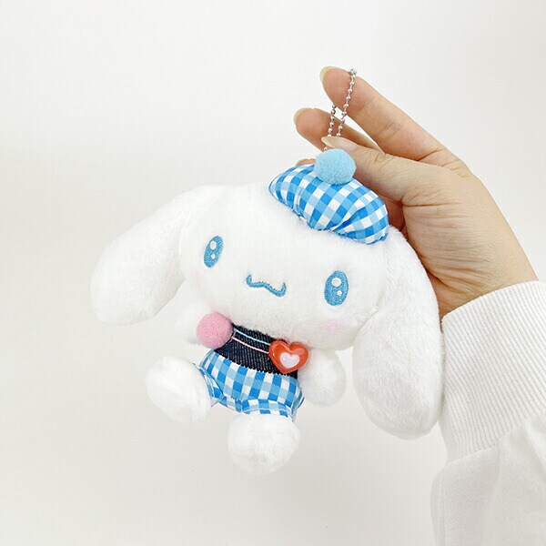 サンリオ シナモロール ギンガムデニム マスコット ぬいぐるみ シナモン Sanrio