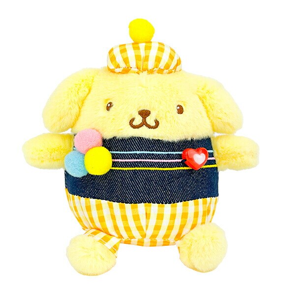 サンリオ ポムポムプリン ギンガムデニム マスコット ぬいぐるみ Sanrio