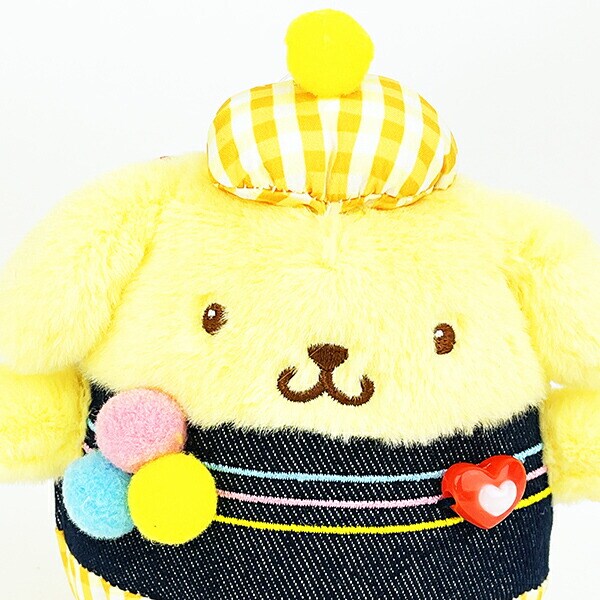 サンリオ ポムポムプリン ギンガムデニム マスコット ぬいぐるみ Sanrio