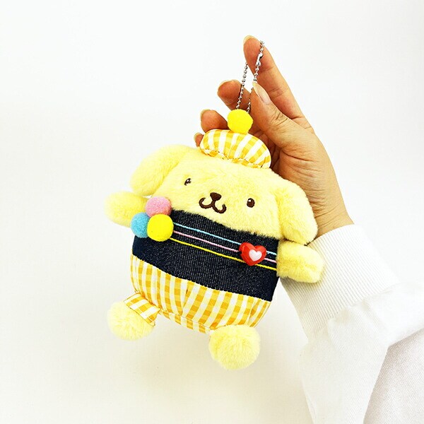 サンリオ ポムポムプリン ギンガムデニム マスコット ぬいぐるみ Sanrio