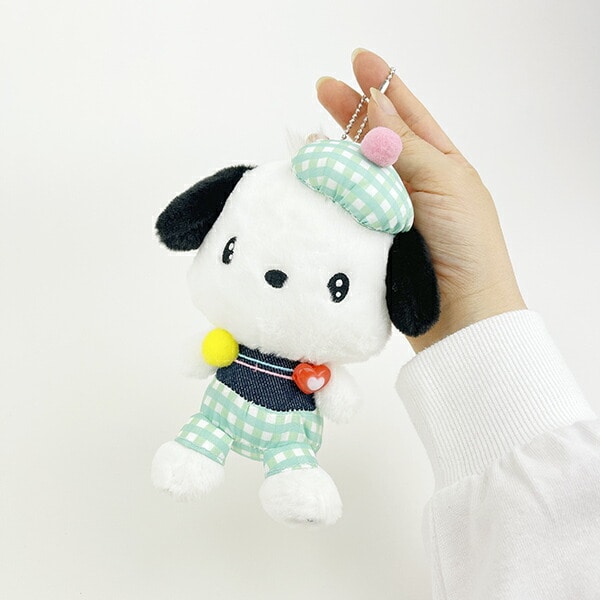 サンリオ ポチャッコ ギンガムデニム マスコット ぬいぐるみ Sanrio