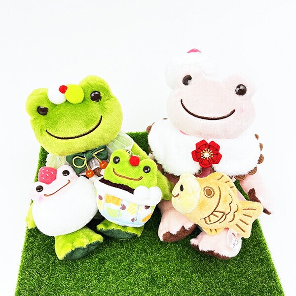かえるのピクルス レトロカフェ いちご大福 マスコット ぬいぐるみ