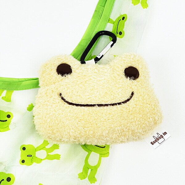 かえるのピクルス ぬいぐるみエコバッグ フェイス ベージュ