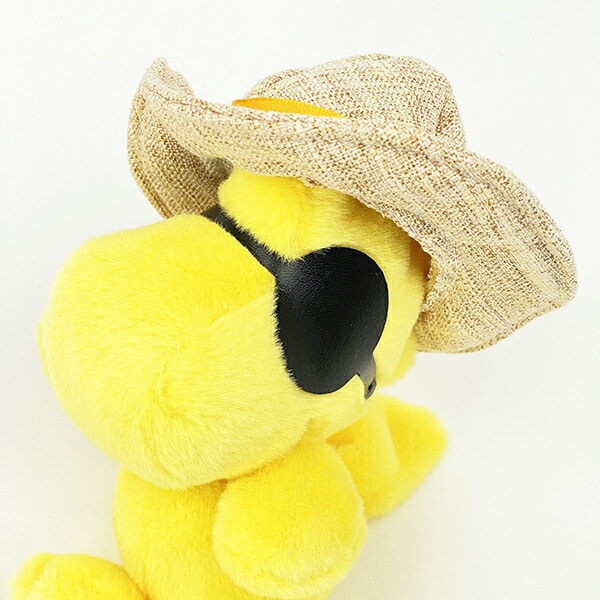 スヌーピー ウッドストック 麦わら帽子 ぬいぐるみ(S) イエロー