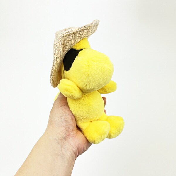 スヌーピー ウッドストック 麦わら帽子 ぬいぐるみ(S) イエロー