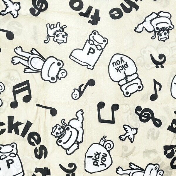 かえるのピクルス always music フェイスぬいぐるみエコバッグ ブラック