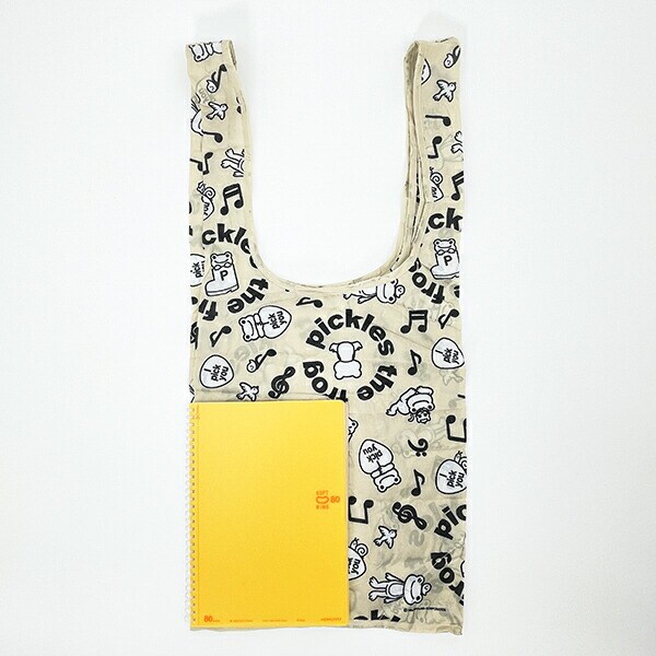 かえるのピクルス always music フェイスぬいぐるみエコバッグ ブラック