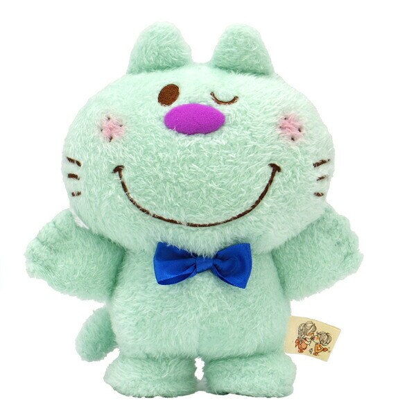 水森亜土 ぬいぐるみ ねこ S ミント マスコット 人形 あどちゃん
