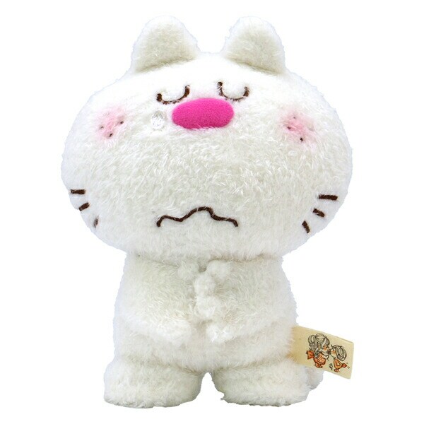 水森亜土 ぬいぐるみ ねこ S ホワイト マスコット 人形 あどちゃん