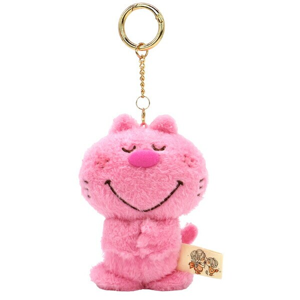 水森亜土 マスコット ねこ キーチェーン ピンク ぬいぐるみ あどちゃん