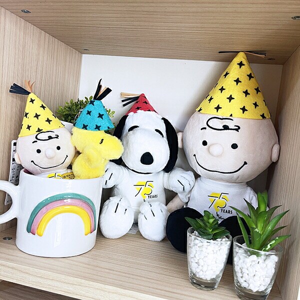 スヌーピー ウッドストック パーティーハット ぬいぐるみ PEANUTS 75th