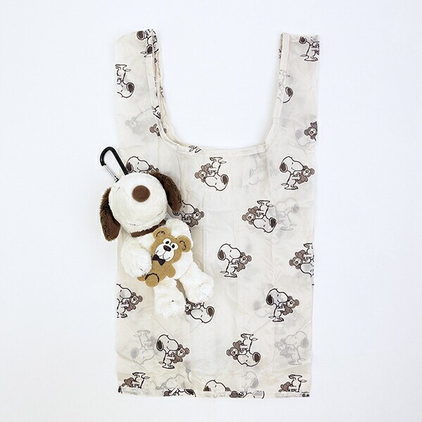 スヌーピー＆ベア ぬいぐるみ エコバッグ SNOOPY