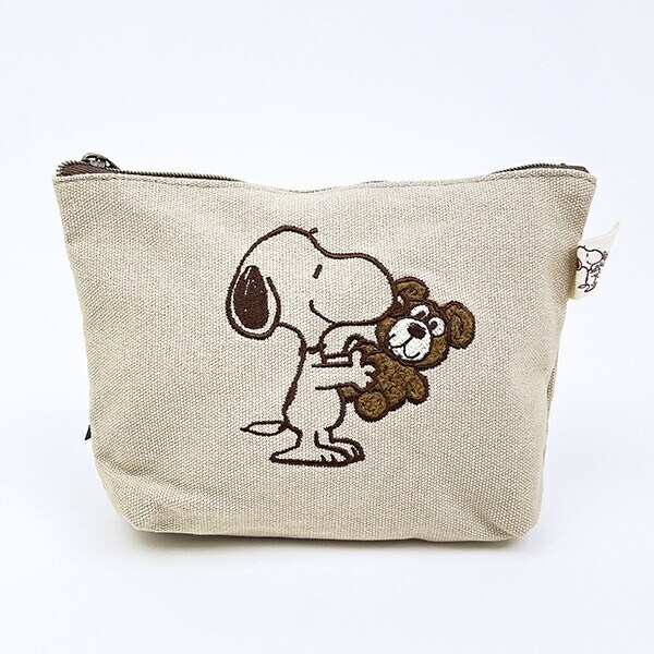 スヌーピー&ベア 化粧ポーチ (ブラウン) SNOOPY