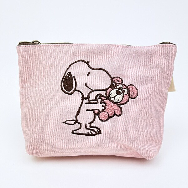 スヌーピー&ベア 化粧ポーチ (ピンク) SNOOPY