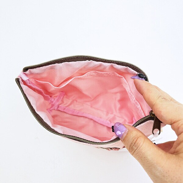 スヌーピー＆ベア 化粧ポーチ (ピンク) SNOOPY